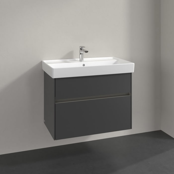 Villeroy & Boch Collaro Waschtischunterschrank 75,4 x 54,6 cm , mit LED-Beleuchtung, mit 2 Auszügen