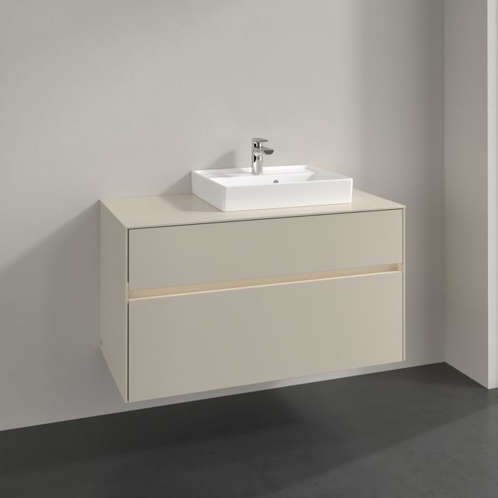 Villeroy & Boch Collaro Waschtischunterschrank 100 x 54,8 cm , mit LED-Beleuchtung, mit 2 Auszügen
