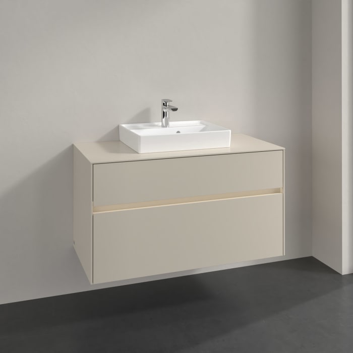 Villeroy & Boch Collaro Waschtischunterschrank 100 x 54,8 cm , mit LED-Beleuchtung, mit 2 Auszügen