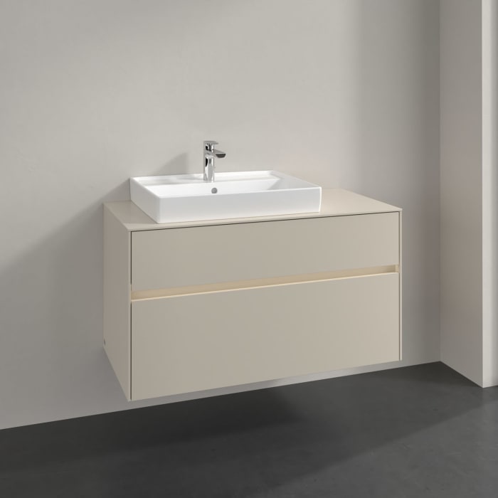 Villeroy & Boch Collaro Waschtischunterschrank 100 x 54,8 cm , mit LED-Beleuchtung, mit 2 Auszügen