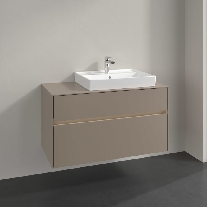 Villeroy & Boch Collaro Waschtischunterschrank 100 x 54,8 cm , mit LED-Beleuchtung, mit 2 Auszügen