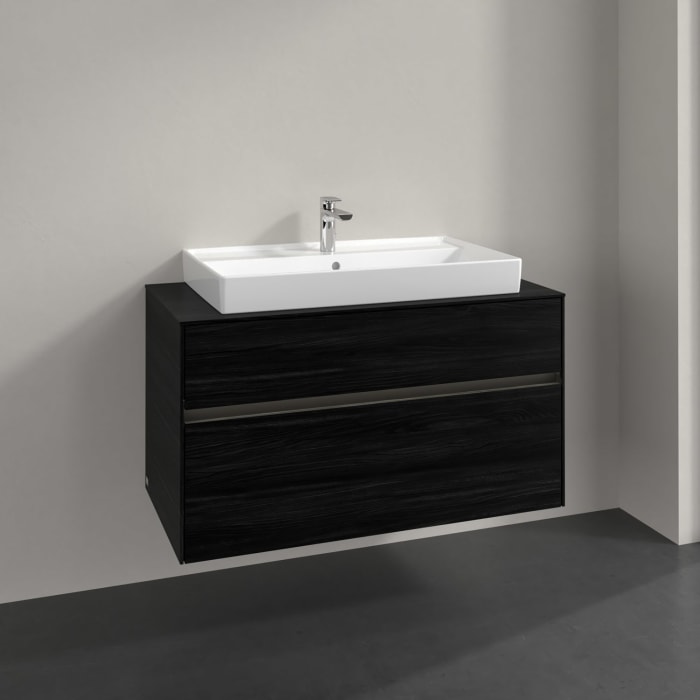 Villeroy & Boch Collaro Waschtischunterschrank 100 x 54,8 cm , mit LED-Beleuchtung, mit 2 Auszügen