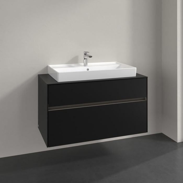 Villeroy & Boch Collaro Waschtischunterschrank 100 x 54,8 cm , mit LED-Beleuchtung, mit 2 Auszügen