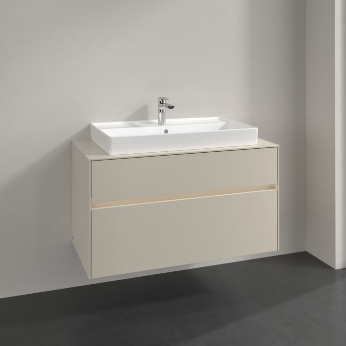 Villeroy & Boch Collaro Waschtischunterschrank 100 x 54,8 cm , mit LED-Beleuchtung, mit 2 Auszügen