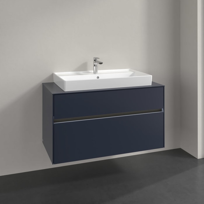 Villeroy & Boch Collaro Waschtischunterschrank 100 x 54,8 cm , mit LED-Beleuchtung, mit 2 Auszügen