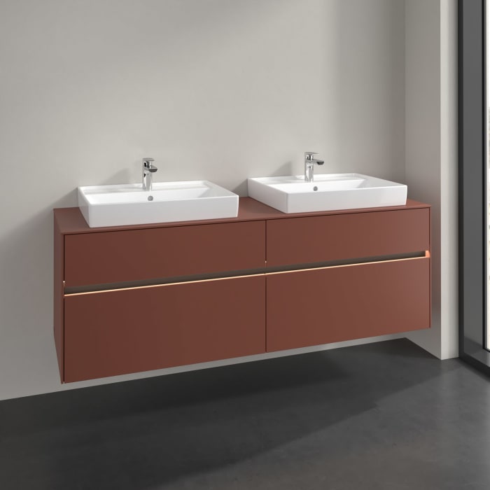 Villeroy & Boch Collaro Waschtischunterschrank 160 x 54,8 cm , mit LED-Beleuchtung, mit 4 Auszügen