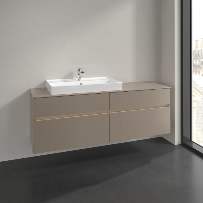 Villeroy & Boch Collaro Waschtischunterschrank 160 x 54,8 cm , mit LED-Beleuchtung, mit 4 Auszügen