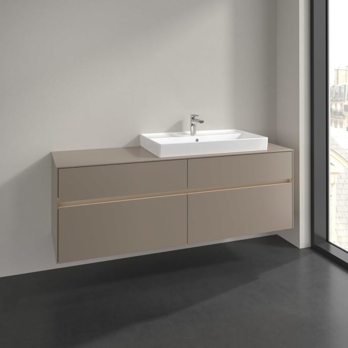 Villeroy & Boch Collaro Waschtischunterschrank 160 x 54,8 cm , mit LED-Beleuchtung, mit 4 Auszügen