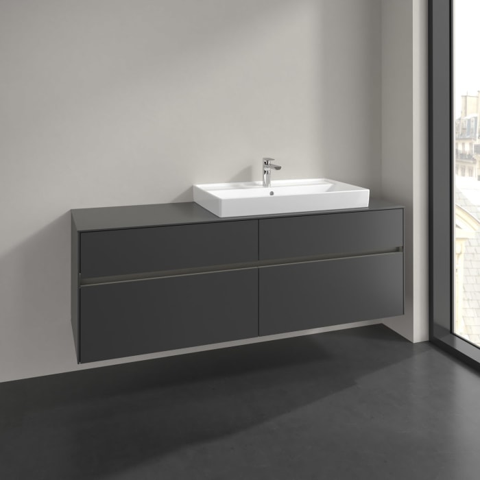 Villeroy & Boch Collaro Waschtischunterschrank 160 x 54,8 cm , mit LED-Beleuchtung, mit 4 Auszügen