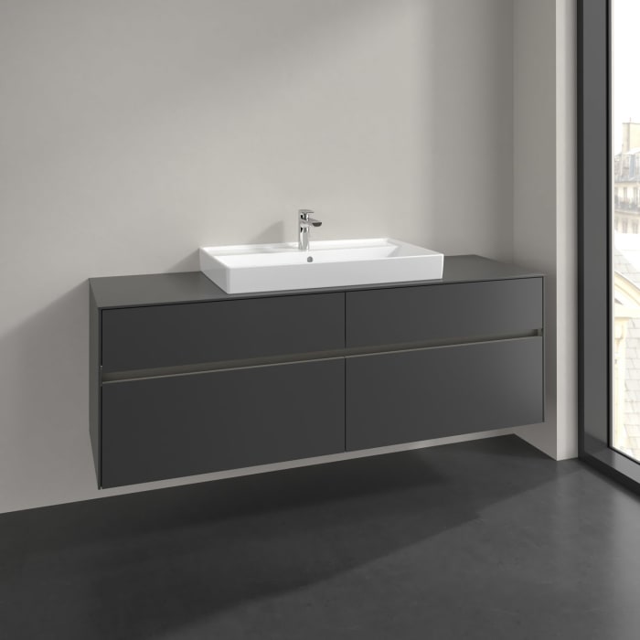 Villeroy & Boch Collaro Waschtischunterschrank 160 x 54,8 cm , mit LED-Beleuchtung, mit 4 Auszügen