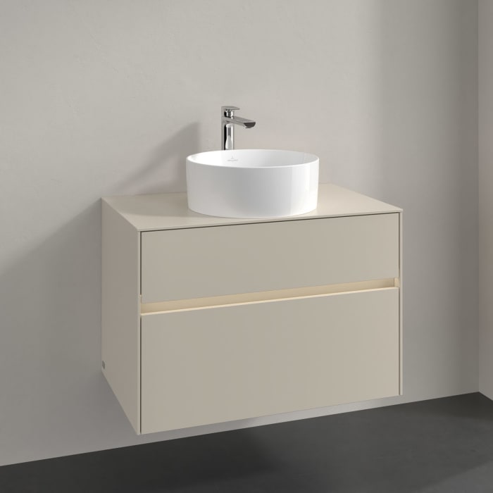 Villeroy & Boch Collaro Waschtischunterschrank 80 x 54,8 cm , mit LED-Beleuchtung, mit 2 Auszügen
