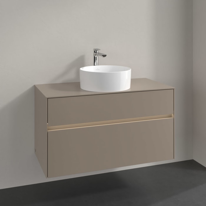 Villeroy & Boch Collaro Waschtischunterschrank 100 x 54,8 cm , mit LED-Beleuchtung, mit 2 Auszügen