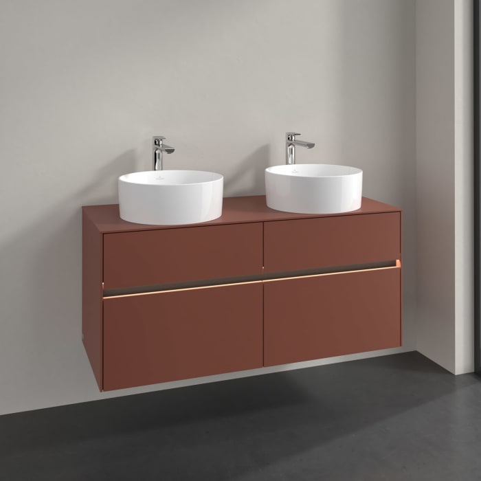 Villeroy & Boch Collaro Waschtischunterschrank 120 x 54,8 cm , mit LED-Beleuchtung, mit 4 Auszügen