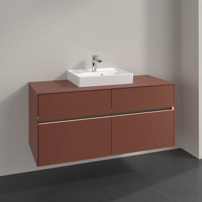 Villeroy & Boch Collaro Waschtischunterschrank 120 x 54,8 cm , mit LED-Beleuchtung, mit 4 Auszügen