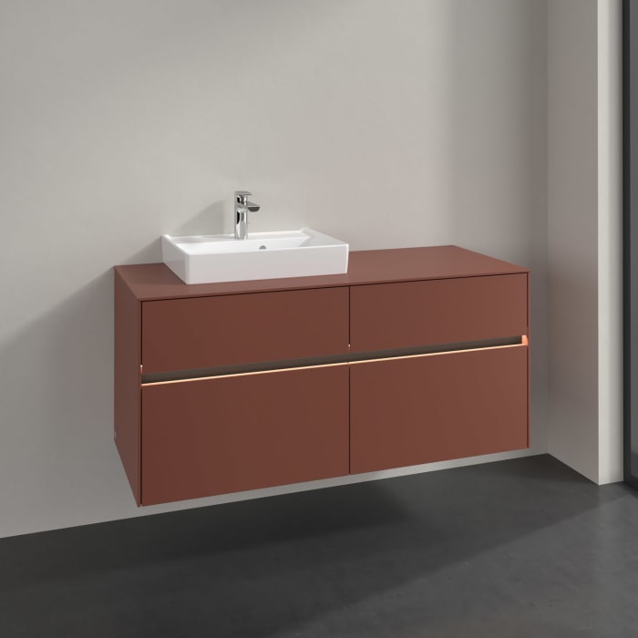 Villeroy & Boch Collaro Waschtischunterschrank 120 x 54,8 cm , mit LED-Beleuchtung, mit 4 Auszügen