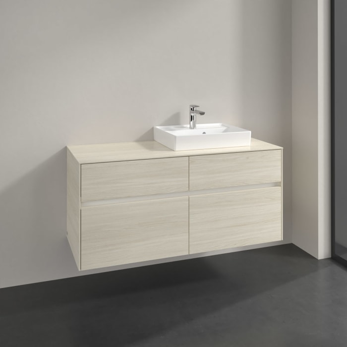Villeroy & Boch Collaro Waschtischunterschrank 120 x 54,8 cm , mit LED-Beleuchtung, mit 4 Auszügen