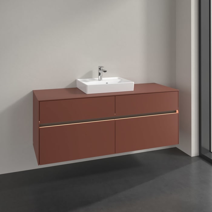 Villeroy & Boch Collaro Waschtischunterschrank 140 x 54,8 cm , mit LED-Beleuchtung, mit 4 Auszügen