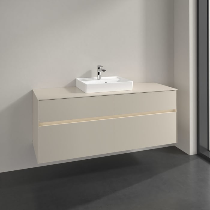 Villeroy & Boch Collaro Waschtischunterschrank 140 x 54,8 cm , mit LED-Beleuchtung, mit 4 Auszügen