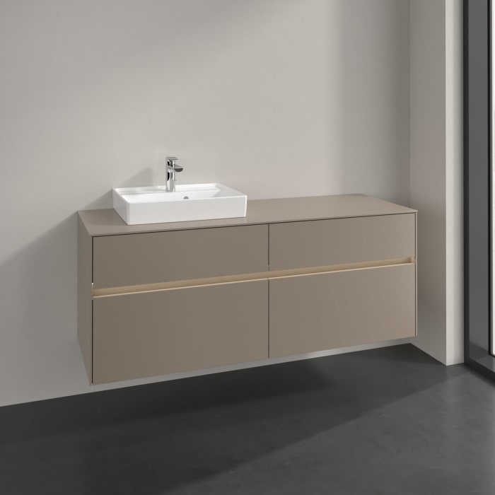 Villeroy & Boch Collaro Waschtischunterschrank 140 x 54,8 cm , mit LED-Beleuchtung, mit 4 Auszügen