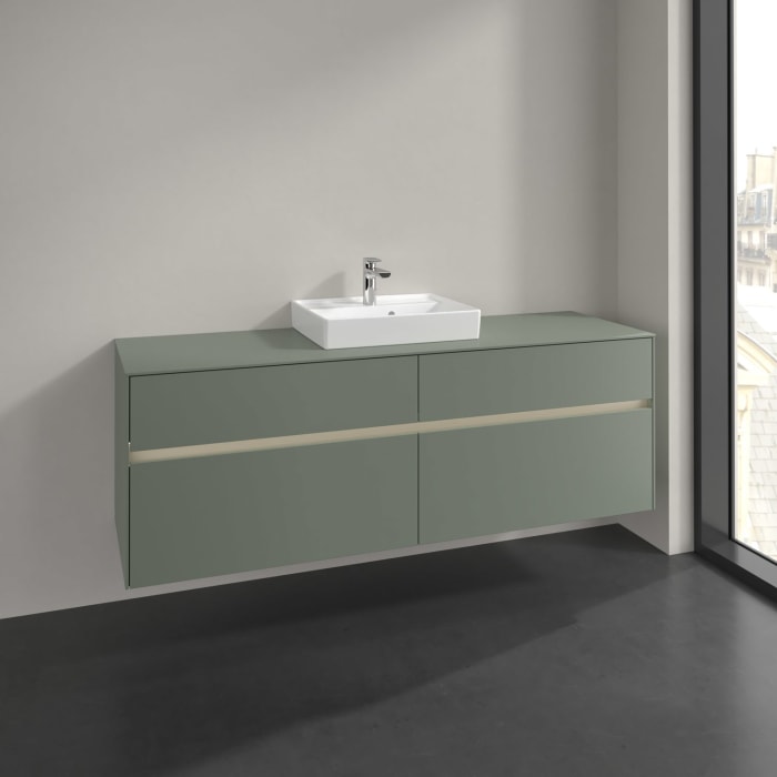 Villeroy & Boch Collaro Waschtischunterschrank 160 x 54,8 cm , mit LED-Beleuchtung, mit 4 Auszügen