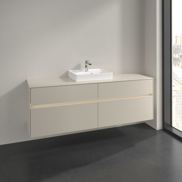 Villeroy & Boch Collaro Waschtischunterschrank 160 x 54,8 cm , mit LED-Beleuchtung, mit 4 Auszügen