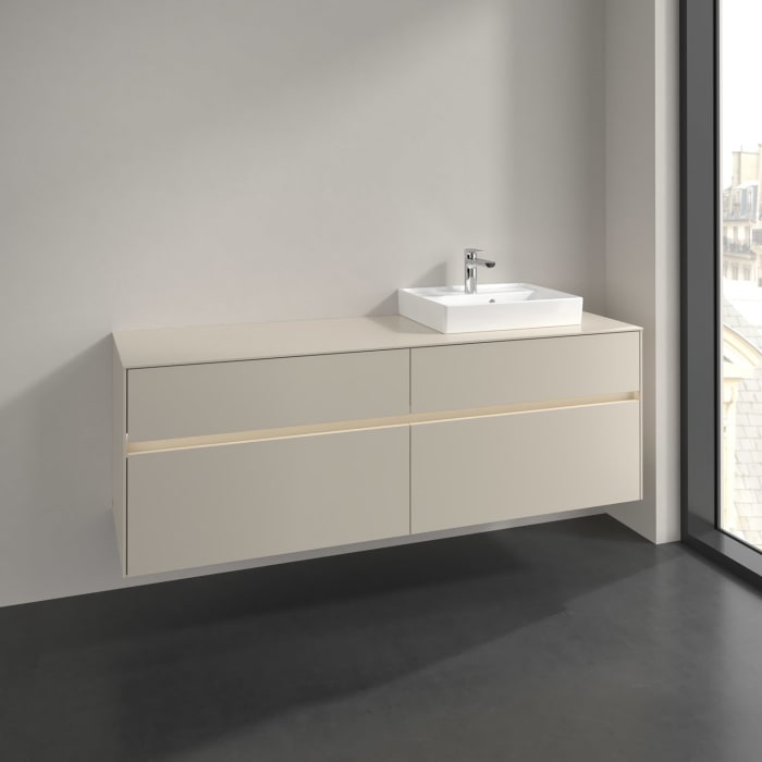Villeroy & Boch Collaro Waschtischunterschrank 160 x 54,8 cm , mit LED-Beleuchtung, mit 4 Auszügen
