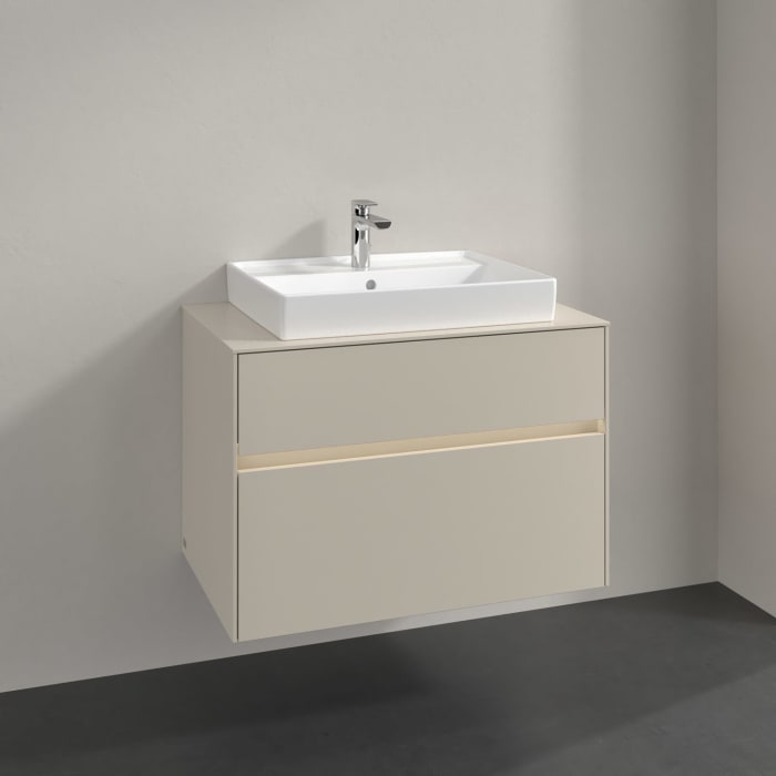 Villeroy & Boch Collaro Waschtischunterschrank 80 x 54,8 cm , mit LED-Beleuchtung, mit 2 Auszügen
