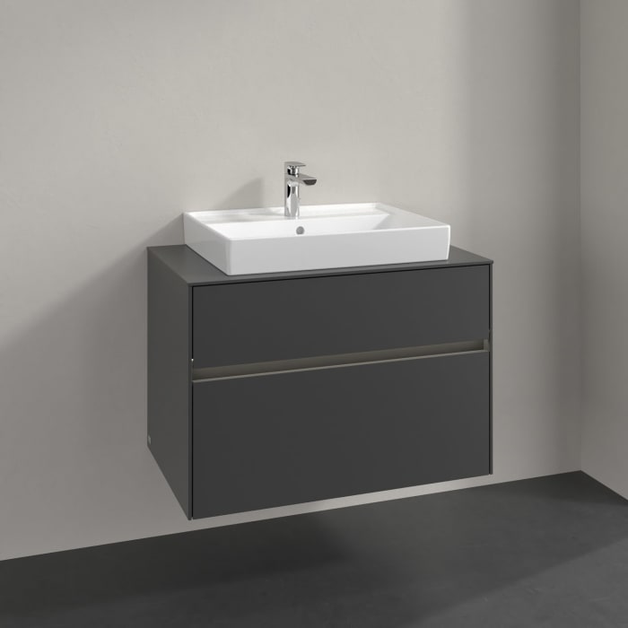 Villeroy & Boch Collaro Waschtischunterschrank 80 x 54,8 cm , mit LED-Beleuchtung, mit 2 Auszügen