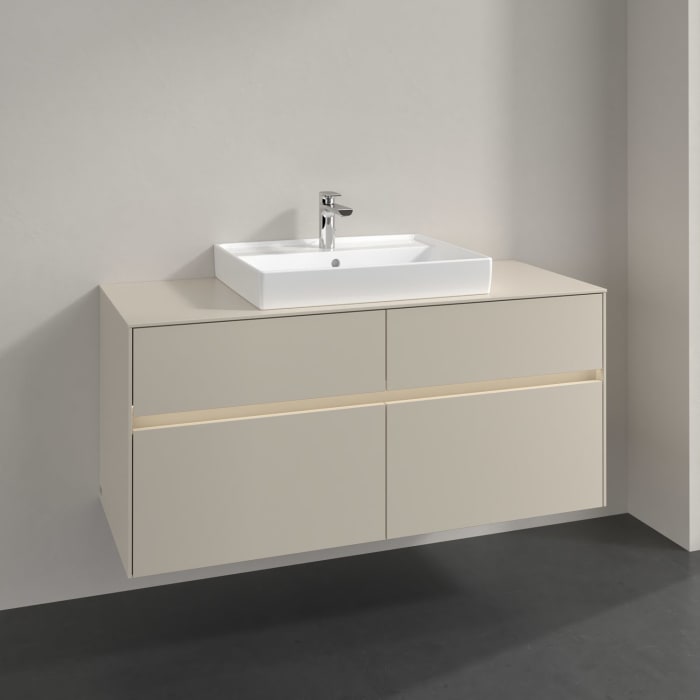 Villeroy & Boch Collaro Waschtischunterschrank 120 x 54,8 cm , mit LED-Beleuchtung, mit 4 Auszügen