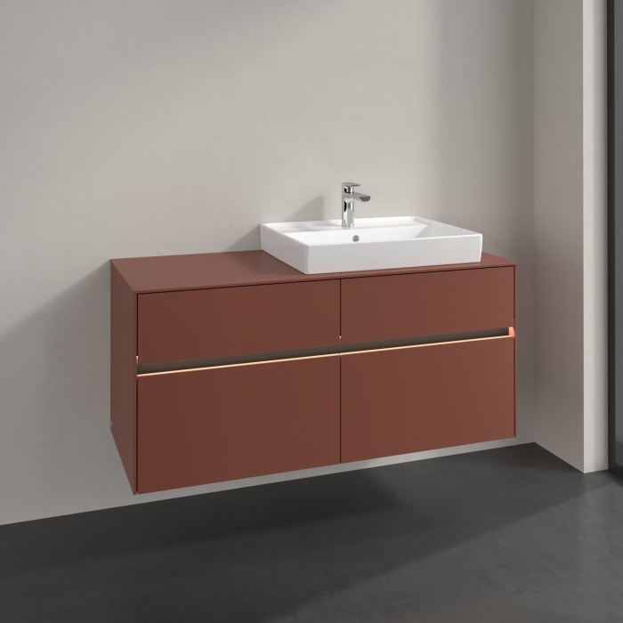 Villeroy & Boch Collaro Waschtischunterschrank 120 x 54,8 cm , mit LED-Beleuchtung, mit 4 Auszügen