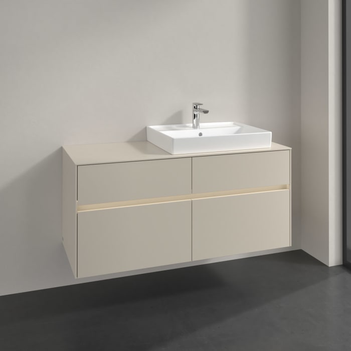 Villeroy & Boch Collaro Waschtischunterschrank 120 x 54,8 cm , mit LED-Beleuchtung, mit 4 Auszügen