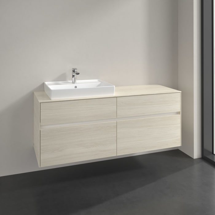 Villeroy & Boch Collaro Waschtischunterschrank 140 x 54,8 cm , mit LED-Beleuchtung, mit 4 Auszügen
