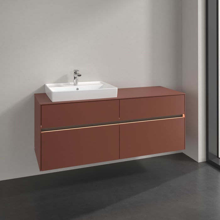 Villeroy & Boch Collaro Waschtischunterschrank 140 x 54,8 cm , mit LED-Beleuchtung, mit 4 Auszügen