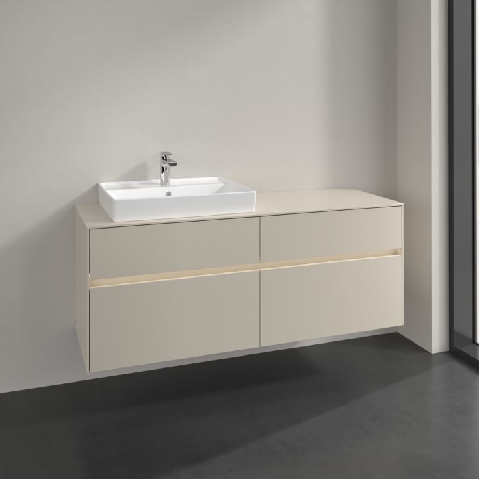 Villeroy & Boch Collaro Waschtischunterschrank 140 x 54,8 cm , mit LED-Beleuchtung, mit 4 Auszügen