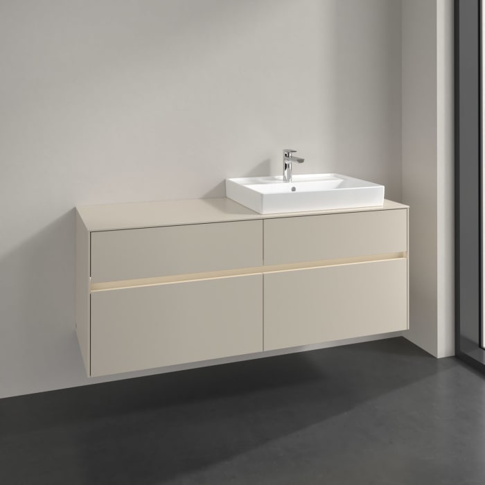 Villeroy & Boch Collaro Waschtischunterschrank 140 x 54,8 cm , mit LED-Beleuchtung, mit 4 Auszügen