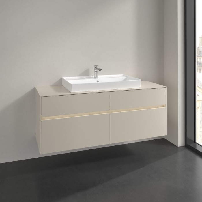 Villeroy & Boch Collaro Waschtischunterschrank 140 x 54,8 cm , mit LED-Beleuchtung, mit 4 Auszügen