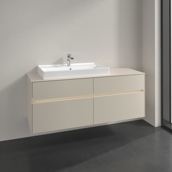 Villeroy & Boch Collaro Waschtischunterschrank 140 x 54,8 cm , mit LED-Beleuchtung, mit 4 Auszügen