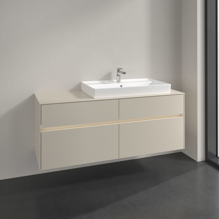 Villeroy & Boch Collaro Waschtischunterschrank 140 x 54,8 cm , mit LED-Beleuchtung, mit 4 Auszügen