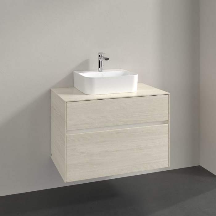 Villeroy & Boch Collaro Waschtischunterschrank 80 x 54,8 cm , mit LED-Beleuchtung, mit 2 Auszügen