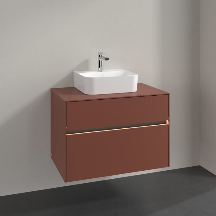 Villeroy & Boch Collaro Waschtischunterschrank 80 x 54,8 cm , mit LED-Beleuchtung, mit 2 Auszügen