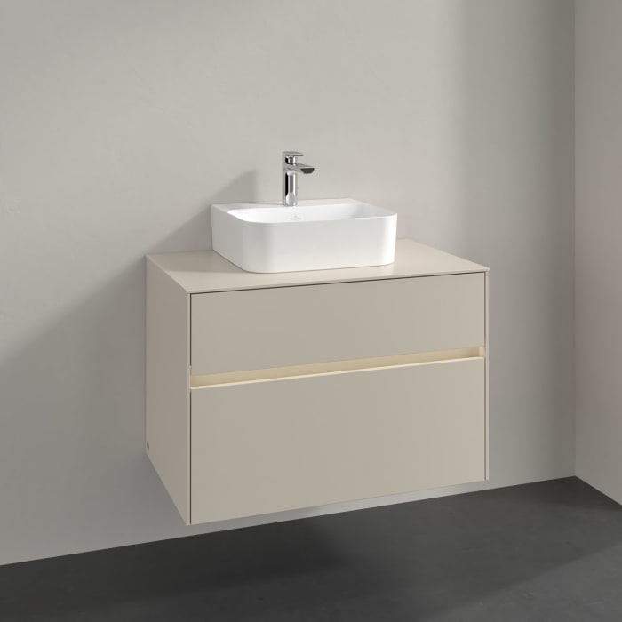 Villeroy & Boch Collaro Waschtischunterschrank 80 x 54,8 cm , mit LED-Beleuchtung, mit 2 Auszügen