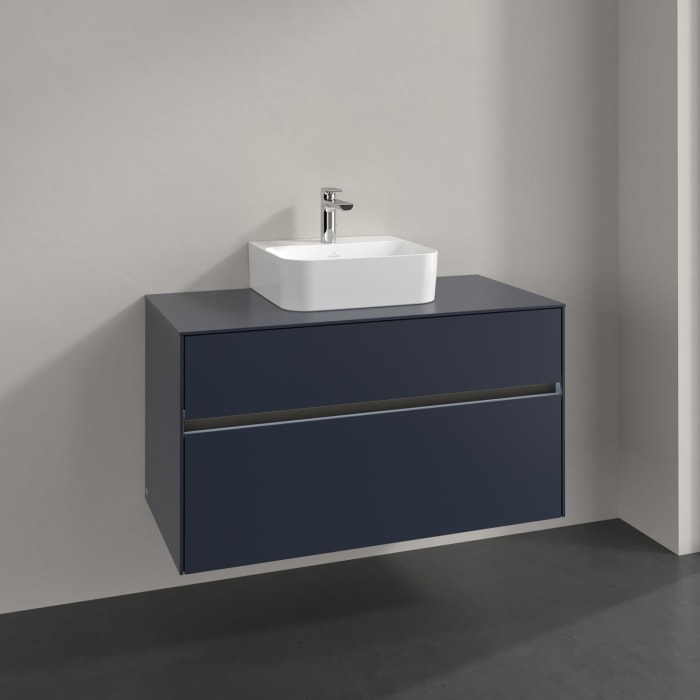 Villeroy & Boch Collaro Waschtischunterschrank 100 x 54,8 cm , mit LED-Beleuchtung, mit 2 Auszügen