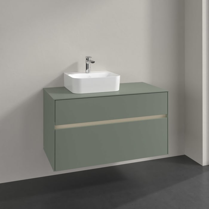 Villeroy & Boch Collaro Waschtischunterschrank 100 x 54,8 cm , mit LED-Beleuchtung, mit 2 Auszügen
