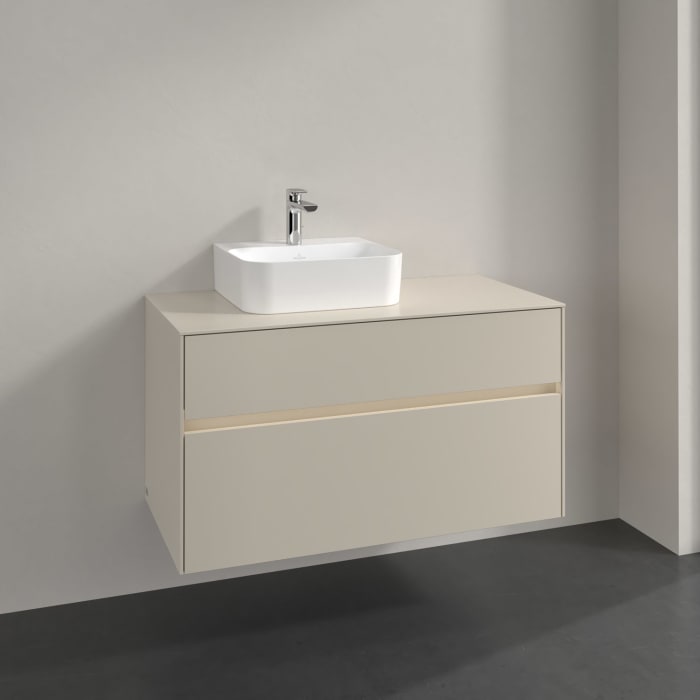 Villeroy & Boch Collaro Waschtischunterschrank 100 x 54,8 cm , mit LED-Beleuchtung, mit 2 Auszügen