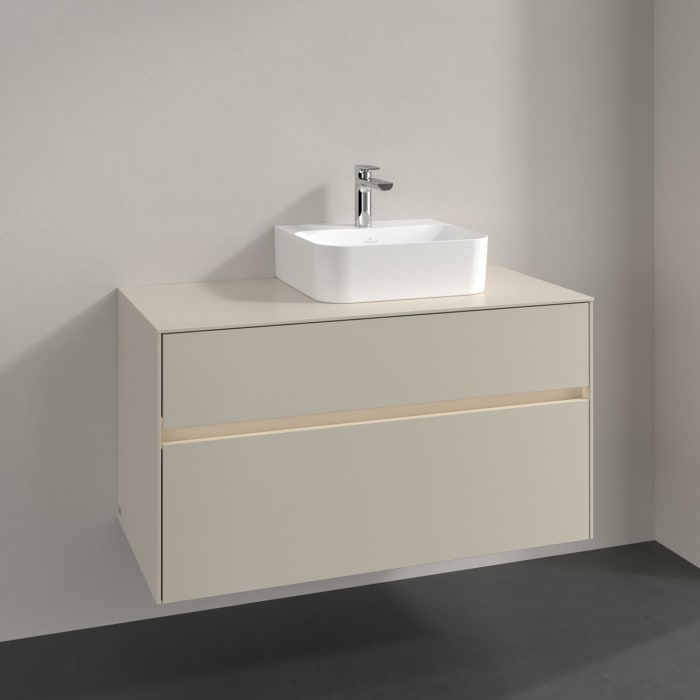 Villeroy & Boch Collaro Waschtischunterschrank 100 x 54,8 cm , mit LED-Beleuchtung, mit 2 Auszügen