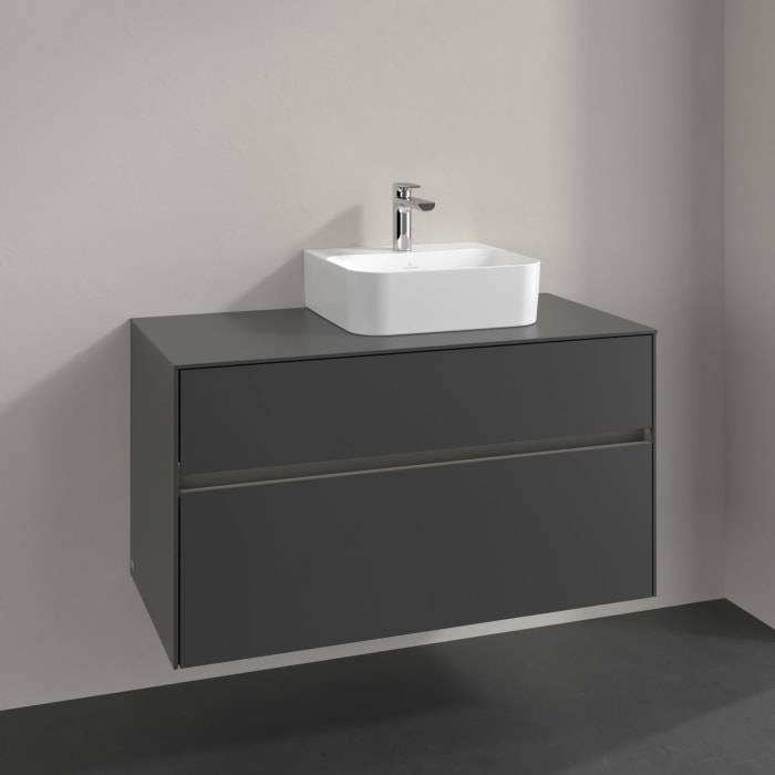 Villeroy & Boch Collaro Waschtischunterschrank 100 x 54,8 cm , mit LED-Beleuchtung, mit 2 Auszügen