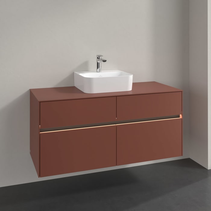 Villeroy & Boch Collaro Waschtischunterschrank 120 x 54,8 cm , mit LED-Beleuchtung, mit 4 Auszügen