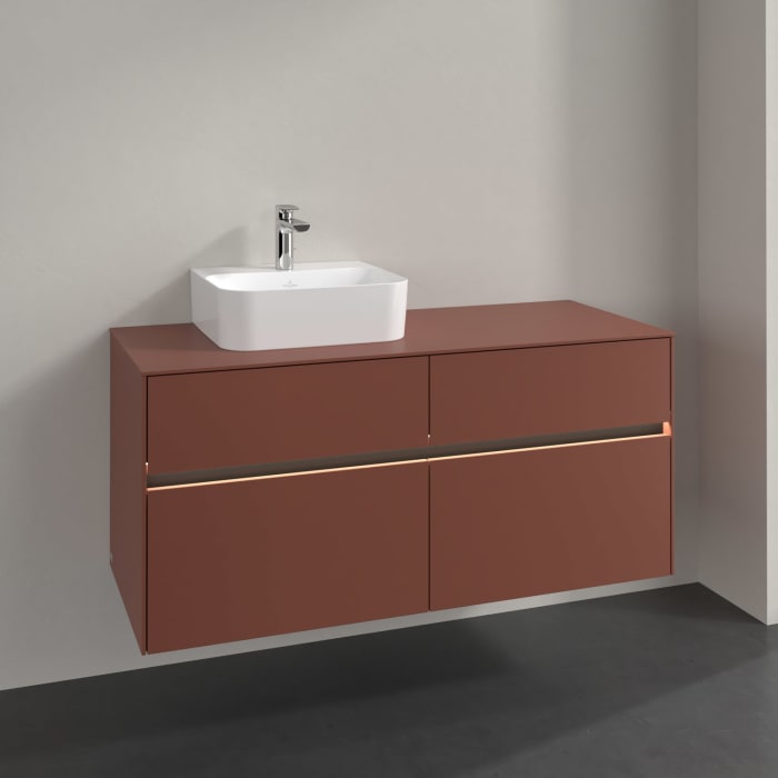 Villeroy & Boch Collaro Waschtischunterschrank 120 x 54,8 cm , mit LED-Beleuchtung, mit 4 Auszügen