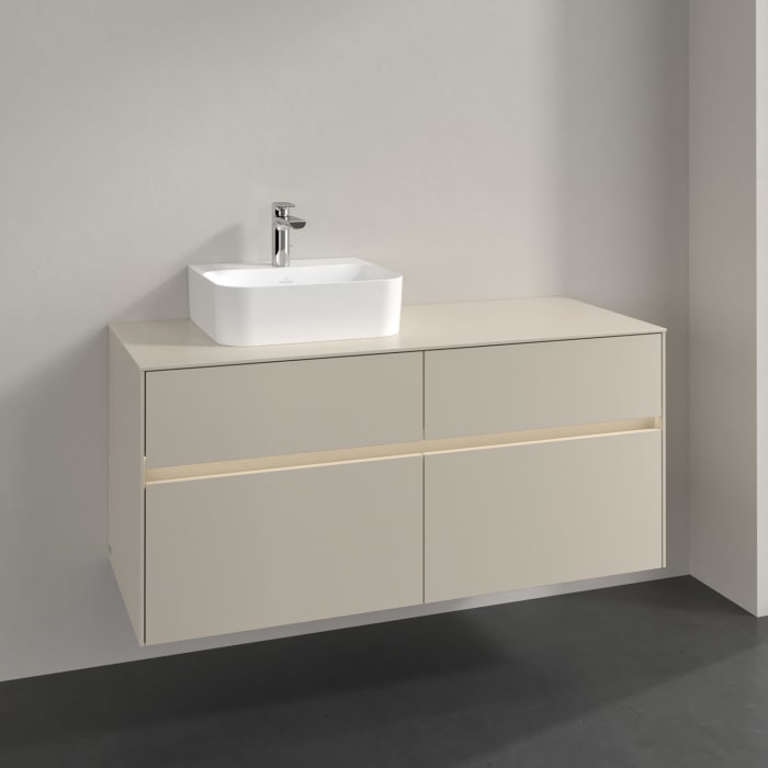 Villeroy & Boch Collaro Waschtischunterschrank 120 x 54,8 cm , mit LED-Beleuchtung, mit 4 Auszügen