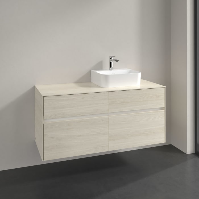 Villeroy & Boch Collaro Waschtischunterschrank 120 x 54,8 cm , mit LED-Beleuchtung, mit 4 Auszügen
